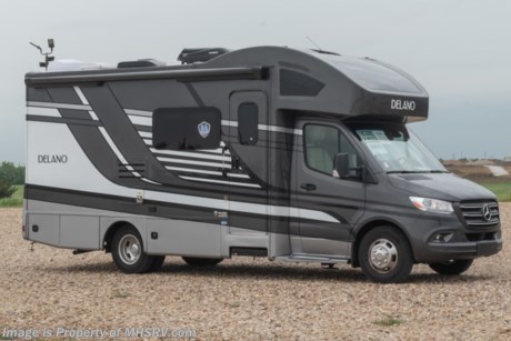 5-5-22  &lt;a href=&quot;http://www.mhsrv.com/thor-motor-coach/&quot;&gt;&lt;img src=&quot;http://www.mhsrv.com/images/sold-thor.jpg&quot; width=&quot;383&quot; height=&quot;141&quot; border=&quot;0&quot;&gt;&lt;/a&gt;  MSRP $203,386. New 2022 Thor Motor Coach Delano Mercedes Diesel Sprinter Model 24TT. This Luxury RV measures approximately 24 feet 9 inches in length and rides on the premier Mercedes Benz Sprinter chassis equipped with an Active Braking Assist system, Attention Assist, Active Lane Assist, a Wet Wiper System and Distance Regulator Distronic Plus. You will also find a tank-less water heater, an Onan generator and the ultra-high-line cabinetry from TMC that set this coach apart from the competition! Optional equipment includes the beautiful full-body paint exterior, single child safety tether, auto leveling jacks w/ touch pad controls and a 3.2KW Onan diesel generator. The all new Delano Sprinter also features a 5,000 lb. hitch, fiberglass front cap with skylight, an armless power patio awning with integrated LED lighting, frameless windows, a multimedia dash radio with Bluetooth and navigation, remote exterior mirrors, back up system, swivel captain’s chairs, full extension metal ball-bearing drawer guides, Rapid Camp+, holding tanks with heat pads and much more. For more complete details on this unit and our entire inventory including brochures, window sticker, videos, photos, reviews &amp; testimonials as well as additional information about Motor Home Specialist and our manufacturers please visit us at MHSRV.com or call 800-335-6054. At Motor Home Specialist, we DO NOT charge any prep or orientation fees like you will find at other dealerships. All sale prices include a 200-point inspection, interior &amp; exterior wash, detail service and a fully automated high-pressure rain booth test and coach wash that is a standout service unlike that of any other in the industry. You will also receive a thorough coach orientation with an MHSRV technician, an RV Starter&#39;s kit, a night stay in our delivery park featuring landscaped and covered pads with full hook-ups and much more! Read Thousands upon Thousands of 5-Star Reviews at MHSRV.com and See What They Had to Say About Their Experience at Motor Home Specialist. WHY PAY MORE? WHY SETTLE FOR LESS?
