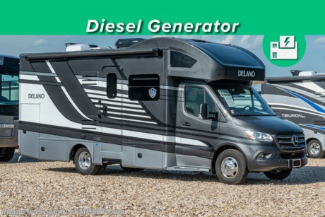 3-17 &lt;a href=&quot;http://www.mhsrv.com/thor-motor-coach/&quot;&gt;&lt;img src=&quot;http://www.mhsrv.com/images/sold-thor.jpg&quot; width=&quot;383&quot; height=&quot;141&quot; border=&quot;0&quot;&gt;&lt;/a&gt;  MSRP $211,921. New 2023 Thor Motor Coach Delano Mercedes Diesel Sprinter Model 24RW. This Luxury RV measures approximately 25 feet 8 inches in length and rides on the premier Mercedes Benz Sprinter chassis equipped with an Active Braking Assist system, Attention Assist, Active Lane Assist, a Wet Wiper System and Distance Regulator Distronic Plus. You will also find a tank-less water heater, generator and the ultra-high-line cabinetry from TMC that set this coach apart from the competition! Optional equipment includes the beautiful full-body paint exterior, Diesel Generator and auto leveling jacks with touch pad controls. The all new Delano Sprinter also features a 5,000 lb. hitch, fiberglass front cap with skylight, an armless power patio awning with integrated LED lighting, frameless windows, a multimedia dash radio with Bluetooth and navigation, remote exterior mirrors, back up system, swivel captain’s chairs, full extension metal ball-bearing drawer guides, Rapid Camp+, holding tanks with heat pads and much more. For additional details on this unit and our entire inventory including brochures, window sticker, videos, photos, reviews &amp; testimonials as well as additional information about Motor Home Specialist and our manufacturers please visit us at MHSRV.com or call 800-335-6054. At Motor Home Specialist, we DO NOT charge any prep or orientation fees like you will find at other dealerships. All sale prices include a 200-point inspection, interior &amp; exterior wash, detail service and a fully automated high-pressure rain booth test and coach wash that is a standout service unlike that of any other in the industry. You will also receive a thorough coach orientation with an MHSRV technician, a night stay in our delivery park featuring landscaped and covered pads with full hook-ups and much more! Read Thousands upon Thousands of 5-Star Reviews at MHSRV.com and See What They Had to Say About Their Experience at Motor Home Specialist. WHY PAY MORE? WHY SETTLE FOR LESS?