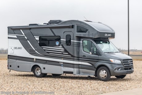 4-8 &lt;a href=&quot;http://www.mhsrv.com/thor-motor-coach/&quot;&gt;&lt;img src=&quot;http://www.mhsrv.com/images/sold-thor.jpg&quot; width=&quot;383&quot; height=&quot;141&quot; border=&quot;0&quot;&gt;&lt;/a&gt;  MSRP $186,481. New 2022 Thor Motor Coach Delano Mercedes Diesel Sprinter Model 24FB. This Luxury RV measures approximately 25 feet 8 inches in length and rides on the premier Mercedes Benz Sprinter chassis equipped with an Active Braking Assist system, Attention Assist, Active Lane Assist, a Wet Wiper System and Distance Regulator Distronic Plus. You will also find a tank-less water heater, an Onan generator and the ultra-high-line cabinetry from TMC that set this coach apart from the competition! Optional equipment includes the beautiful full-body paint exterior, auto leveling jacks w/ touchpad controls, single child safety tether, and 3.2KW Onan diesel generator. The all new Delano Sprinter also features a 5,000 lb. hitch, fiberglass front cap with skylight, an armless power patio awning with integrated LED lighting, frameless windows, a multimedia dash radio with Bluetooth and navigation, remote exterior mirrors, back up system, swivel captain’s chairs, full extension metal ball-bearing drawer guides, Rapid Camp+, holding tanks with heat pads and much more. For more complete details on this unit and our entire inventory including brochures, window sticker, videos, photos, reviews &amp; testimonials as well as additional information about Motor Home Specialist and our manufacturers please visit us at MHSRV.com or call 800-335-6054. At Motor Home Specialist, we DO NOT charge any prep or orientation fees like you will find at other dealerships. All sale prices include a 200-point inspection, interior &amp; exterior wash, detail service and a fully automated high-pressure rain booth test and coach wash that is a standout service unlike that of any other in the industry. You will also receive a thorough coach orientation with an MHSRV technician, an RV Starter&#39;s kit, a night stay in our delivery park featuring landscaped and covered pads with full hook-ups and much more! Read Thousands upon Thousands of 5-Star Reviews at MHSRV.com and See What They Had to Say About Their Experience at Motor Home Specialist. WHY PAY MORE? WHY SETTLE FOR LESS?
