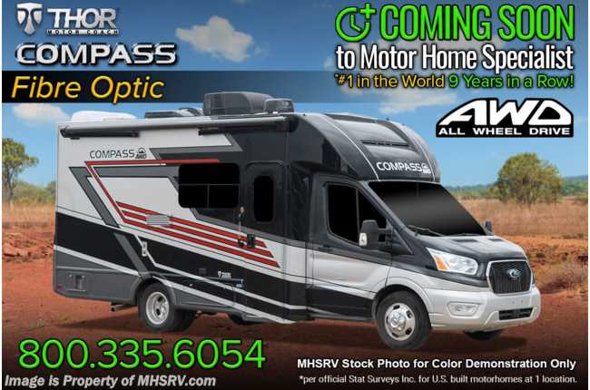 2023 Thor Motor Coach Compass 23TW All-Wheel Drive (AWD) Luxury B+ EcoBoost® Edition W/ Upgraded Wood &amp; FBP