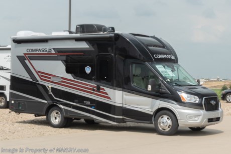 9-9 &lt;a href=&quot;http://www.mhsrv.com/thor-motor-coach/&quot;&gt;&lt;img src=&quot;http://www.mhsrv.com/images/sold-thor.jpg&quot; width=&quot;383&quot; height=&quot;141&quot; border=&quot;0&quot;&gt;&lt;/a&gt;  MSRP $157,208. All New 2022 Thor Compass RUV Model 23TW with a slide for sale at Motor Home Specialist; the #1 Volume Selling Motor Home Dealership in the World. New features include a 3.5L Ecoboost V6 engine with 306HP &amp; 400lb. of torque with all-wheel drive, 10-speed transmission, AutoTrac with roll stability control, hill start assist, lane departure warning system, pre-collision assist with emergency braking system, automatic high-beam headlights, rain sensing windshield wipers, and a 4KW Onan gas generator. Optional equipment includes full body paint exterior, upgraded Home Collection interior, 12V attic fan, and a 15K A/C. You will also be pleased to find a host of standard appointments that include a tankless water heater, one-piece front cap with built in skylight featuring an electric shade, dash applique, swivel passenger chair, euro-style cabinet doors with soft close hidden hinges, holding tanks with heat pads and so much more. For additional details on this unit and our entire inventory including brochures, window sticker, videos, photos, reviews &amp; testimonials as well as additional information about Motor Home Specialist and our manufacturers please visit us at MHSRV.com or call 800-335-6054. At Motor Home Specialist, we DO NOT charge any prep or orientation fees like you will find at other dealerships. All sale prices include a 200-point inspection, interior &amp; exterior wash, detail service and a fully automated high-pressure rain booth test and coach wash that is a standout service unlike that of any other in the industry. You will also receive a thorough coach orientation with an MHSRV technician, a night stay in our delivery park featuring landscaped and covered pads with full hook-ups and much more! Read Thousands upon Thousands of 5-Star Reviews at MHSRV.com and See What They Had to Say About Their Experience at Motor Home Specialist. WHY PAY MORE? WHY SETTLE FOR LESS?