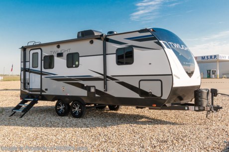 7-7-21 &lt;a href=&quot;http://www.mhsrv.com/travel-trailers/&quot;&gt;&lt;img src=&quot;http://www.mhsrv.com/images/sold-traveltrailer.jpg&quot; width=&quot;383&quot; height=&quot;141&quot; border=&quot;0&quot;&gt;&lt;/a&gt; The 2021 Twilight Luxury Travel Trailer by Thor Industry&#39;s Cruiser RV Division. Model TWS 2100 is approximately 22 feet 10 inches in length featuring a large living area, large windows for tons of natural light and upgraded amenities inside &amp; out! This amazing RV hosts the Signature Series Package which features a King Size Serta Comfort Mattress, Dual Nightstands w/ 110v Power, Black-Out Roller Shades, Adjustable Reading Lights w/ USB Charging Ports, Goodyear Tires w/ Aluminum Rims, Dexter Axles, Rear Ladder w/ Walkable Roof, Power Tongue Jack, 15K BTU High-Performance AC, Whole-Home Dual Ducted AC System, Insulated Holding Tanks w/ Forced Heat Protection , Triple Seal Slide System Technology, Rain-A-Way Radius Roof Construction, Solid Surface Kitchen Countertops, Stainless Steel Fridge, Gourmet Recessed Oven, High Output Range Hood,  Residential High-Rise Faucet w/ Pull-out Sprayer, Dream Dinette Tech System, Residential Tri-Fold Sofa, Porcelain Toilet, Large LED TV and a Bluetooth Stereo System. This Twilight also features theater seats IPO U-Shaped dinette option. MSRP $34,023 excluding freight &amp; destination charges to MHSRV. For additional details on this unit and our entire inventory including brochures, videos, photos, reviews &amp; testimonials as well as additional information about Motor Home Specialist and our manufacturers please visit us at MHSRV.com or call 800-335-6054. At Motor Home Specialist, we DO NOT charge any prep or orientation fees like you will find at other dealerships. All sale prices include a 200-point inspection, interior &amp; exterior wash, detail service and a fully automated high-pressure rain booth test and coach wash that is a standout service unlike that of any other in the industry. You will also receive a thorough coach orientation with an MHSRV technician, a night stay in our delivery park featuring landscaped and covered pads with full hook-ups and much more! Read Thousands upon Thousands of 5-Star Reviews at MHSRV.com and See What They Had to Say About Their Experience at Motor Home Specialist. WHY PAY MORE? WHY SETTLE FOR LESS?