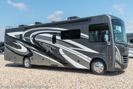 1/2/22  &lt;a href=&quot;http://www.mhsrv.com/thor-motor-coach/&quot;&gt;&lt;img src=&quot;http://www.mhsrv.com/images/sold-thor.jpg&quot; width=&quot;383&quot; height=&quot;141&quot; border=&quot;0&quot;&gt;&lt;/a&gt;  MSRP $254,731. The New 2022 Thor Motor Coach Miramar 34.6 Bunk Model class A gas motor home measures approximately 35 feet 10 inches in length featuring 1 full wall slide, king size Tilt-A-View bed, high polished aluminum wheels and automatic leveling system with touch pad controls. This amazing RV also features the updated Ford chassis, 7.3L V8 engine, updated instrument cluster, automatic headlights, steering wheel with tilt/telescoping steering column and hill start assist. This beautiful RV features the optional full body paint exterior, leatherette theater seats w/ footrests, and frameless dual pane windows. The Thor Motor Coach Miramar also features one of the most impressive lists of standard equipment in the RV industry including a power patio awning with LED lights, Firefly Multiplex Wiring Control System, 84” interior heights, raised panel cabinet doors, convection microwave, frameless windows, slide-out room awning toppers, heated/remote exterior mirrors with integrated side view cameras, side hinged baggage doors, heated and enclosed holding tanks, residential refrigerator, Onan generator, water heater, pass-thru storage, roof ladder, one-piece windshield, bedroom TV, 50 amp service, emergency start switch, electric entrance steps, power privacy shade, soft touch vinyl ceilings, glass door shower and much more. For additional details on this unit and our entire inventory including brochures, window sticker, videos, photos, reviews &amp; testimonials as well as additional information about Motor Home Specialist and our manufacturers please visit us at MHSRV.com or call 800-335-6054. At Motor Home Specialist, we DO NOT charge any prep or orientation fees like you will find at other dealerships. All sale prices include a 200-point inspection, interior &amp; exterior wash, detail service and a fully automated high-pressure rain booth test and coach wash that is a standout service unlike that of any other in the industry. You will also receive a thorough coach orientation with an MHSRV technician, a night stay in our delivery park featuring landscaped and covered pads with full hook-ups and much more! Read Thousands upon Thousands of 5-Star Reviews at MHSRV.com and See What They Had to Say About Their Experience at Motor Home Specialist. WHY PAY MORE? WHY SETTLE FOR LESS?