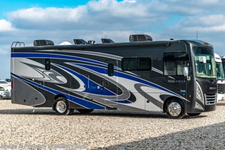 7-6-22  &lt;a href=&quot;http://www.mhsrv.com/thor-motor-coach/&quot;&gt;&lt;img src=&quot;http://www.mhsrv.com/images/sold-thor.jpg&quot; width=&quot;383&quot; height=&quot;141&quot; border=&quot;0&quot;&gt;&lt;/a&gt;  MSRP $244,231. The New 2022 Thor Motor Coach Miramar 34.6 Bunk Model class A gas motor home measures approximately 35 feet 10 inches in length featuring 1 full wall slide, king size Tilt-A-View bed, high polished aluminum wheels and automatic leveling system with touch pad controls. This amazing RV also features the updated Ford chassis, 7.3L V8 engine, updated instrument cluster, automatic headlights, steering wheel with tilt/telescoping steering column and hill start assist. This beautiful RV features the optional full body paint exterior, leatherette theater seats w/ footrests, and frameless dual pane windows. The Thor Motor Coach Miramar also features one of the most impressive lists of standard equipment in the RV industry including a power patio awning with LED lights, Firefly Multiplex Wiring Control System, 84” interior heights, raised panel cabinet doors, convection microwave, frameless windows, slide-out room awning toppers, heated/remote exterior mirrors with integrated side view cameras, side hinged baggage doors, heated and enclosed holding tanks, residential refrigerator, Onan generator, water heater, pass-thru storage, roof ladder, one-piece windshield, bedroom TV, 50 amp service, emergency start switch, electric entrance steps, power privacy shade, soft touch vinyl ceilings, glass door shower and much more. For additional details on this unit and our entire inventory including brochures, window sticker, videos, photos, reviews &amp; testimonials as well as additional information about Motor Home Specialist and our manufacturers please visit us at MHSRV.com or call 800-335-6054. At Motor Home Specialist, we DO NOT charge any prep or orientation fees like you will find at other dealerships. All sale prices include a 200-point inspection, interior &amp; exterior wash, detail service and a fully automated high-pressure rain booth test and coach wash that is a standout service unlike that of any other in the industry. You will also receive a thorough coach orientation with an MHSRV technician, a night stay in our delivery park featuring landscaped and covered pads with full hook-ups and much more! Read Thousands upon Thousands of 5-Star Reviews at MHSRV.com and See What They Had to Say About Their Experience at Motor Home Specialist. WHY PAY MORE? WHY SETTLE FOR LESS?