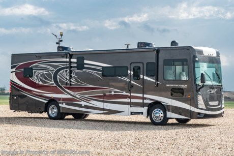 9-10 &lt;a href=&quot;http://www.mhsrv.com/coachmen-rv/&quot;&gt;&lt;img src=&quot;http://www.mhsrv.com/images/sold-coachmen.jpg&quot; width=&quot;383&quot; height=&quot;141&quot; border=&quot;0&quot;&gt;&lt;/a&gt;  MSRP $327,831. All-New 2022 Coachmen Sportscoach SRS 365RB Bath &amp; 1/2 measures approximately 40 feet in length and features a 340HP Cummins 6.7ISB engine, (2) slide-outs, king size bed and residential refrigerator.  A few new features for 2021 include a new front cap with back-lit badge, new headlamp styling, all new exterior paint colors &amp; schemes, general d&#233;cor updates throughout, 3 burner stove, two 15K BTU heat pumps are now standard, USB charge ports on each side of the bed and a roof mounted solar panel. Options include the beautiful full body paint exterior with double clearcoat and Diamond Shield paint protection, theater seats, outside kitchen, In-Motion Satellite, and washer/dryer. This beautiful RV also has an impressive list of standard features that include raised panel hardwood cabinet doors throughout, power front privacy shade, solid surface countertops throughout, convection microwave, front cockpit salon bunk, digital dash, privacy shades through-out, 6.0 dsl generator with auto gen start, 2000 watt inverter and much more. For additional details on this unit and our entire inventory including brochures, window sticker, videos, photos, reviews &amp; testimonials as well as additional information about Motor Home Specialist and our manufacturers please visit us at MHSRV.com or call 800-335-6054. At Motor Home Specialist, we DO NOT charge any prep or orientation fees like you will find at other dealerships. All sale prices include a 200-point inspection, interior &amp; exterior wash, detail service and a fully automated high-pressure rain booth test and coach wash that is a standout service unlike that of any other in the industry. You will also receive a thorough coach orientation with an MHSRV technician, a night stay in our delivery park featuring landscaped and covered pads with full hook-ups and much more! Read Thousands upon Thousands of 5-Star Reviews at MHSRV.com and See What They Had to Say About Their Experience at Motor Home Specialist. WHY PAY MORE? WHY SETTLE FOR LESS?