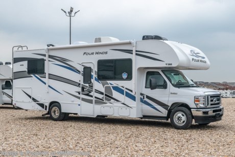 /8-23-23  MSRP $157,325. The new 2023 Thor Motor Coach Four Winds Class C RV 28Z is approximately 29 feet 11 inches in length featuring the new Ford chassis. Additional options include heated remote exterior mirrors with side cameras, electric stabilizing system, leatherette driver/passenger chairs, power drivers seat, dash applique, cab-over safety net, convection microwave, second battery, 3 burner range with oven and glass cover, attic fan in bedroom, heat pads, bedroom TV, exterior entertainment center, upgraded A/C, an exterior pull-out kitchen with griddle, 12V cooler and water spray port, and outside shower. The Four Winds RV has an incredible list of standard features including power windows and locks, power patio awning with integrated LED lighting, roof ladder, in-dash media center AM/FM &amp; Bluetooth, power vent in bath, skylight above shower, Onan generator, cab A/C and so much more. For additional details on this unit and our entire inventory including brochures, window sticker, videos, photos, reviews &amp; testimonials as well as additional information about Motor Home Specialist and our manufacturers please visit us at MHSRV.com or call 800-335-6054. At Motor Home Specialist, we DO NOT charge any prep or orientation fees like you will find at other dealerships. All sale prices include a 200-point inspection, interior &amp; exterior wash, detail service and a fully automated high-pressure rain booth test and coach wash that is a standout service unlike that of any other in the industry. You will also receive a thorough coach orientation with an MHSRV technician, a night stay in our delivery park featuring landscaped and covered pads with full hook-ups and much more! Read Thousands upon Thousands of 5-Star Reviews at MHSRV.com and See What They Had to Say About Their Experience at Motor Home Specialist. WHY PAY MORE? WHY SETTLE FOR LESS?