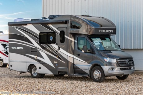 4-8 &lt;a href=&quot;http://www.mhsrv.com/thor-motor-coach/&quot;&gt;&lt;img src=&quot;http://www.mhsrv.com/images/sold-thor.jpg&quot; width=&quot;383&quot; height=&quot;141&quot; border=&quot;0&quot;&gt;&lt;/a&gt;  MSRP $196,426. New 2022 Thor Motor Coach Tiburon Mercedes Diesel Sprinter Model 24TT. This Luxury RV measures approximately 24 feet 9 inches in length and rides on the premier Mercedes Benz Sprinter chassis equipped with an Active Braking Assist system, Attention Assist, Active Lane Assist, a Wet Wiper System and Distance Regulator Distronic Plus. You will also find a tank-less water heater, an Onan generator and the ultra-high-line cabinetry from TMC that set this coach apart from the competition! Optional equipment includes the beautiful full-body paint exterior, single child safety tether, automatic leveling jacks w/ touch pad controls, and a 3.2KW Onan diesel generator. The all new Tiburon Sprinter also features a 5,000 lb. hitch, fiberglass front cap with skylight, an armless power patio awning with integrated LED lighting, frameless windows, a multimedia dash radio with Bluetooth and navigation, heated &amp; remote exterior mirrors, back up system, swivel captain’s chairs, full extension metal ball-bearing drawer guides, Rapid Camp+, holding tanks with heat pads and much more. For more complete details on this unit and our entire inventory including brochures, window sticker, videos, photos, reviews &amp; testimonials as well as additional information about Motor Home Specialist and our manufacturers please visit us at MHSRV.com or call 800-335-6054. At Motor Home Specialist, we DO NOT charge any prep or orientation fees like you will find at other dealerships. All sale prices include a 200-point inspection, interior &amp; exterior wash, detail service and a fully automated high-pressure rain booth test and coach wash that is a standout service unlike that of any other in the industry. You will also receive a thorough coach orientation with an MHSRV technician, an RV Starter&#39;s kit, a night stay in our delivery park featuring landscaped and covered pads with full hook-ups and much more! Read Thousands upon Thousands of 5-Star Reviews at MHSRV.com and See What They Had to Say About Their Experience at Motor Home Specialist. WHY PAY MORE? WHY SETTLE FOR LESS?
