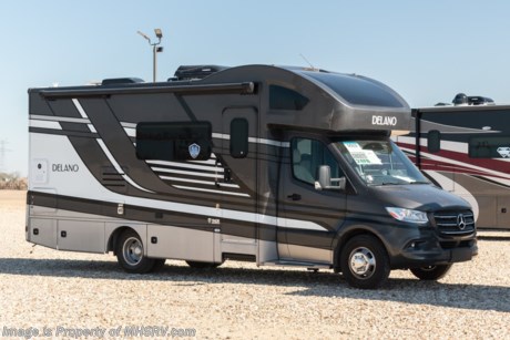 4-8 &lt;a href=&quot;http://www.mhsrv.com/thor-motor-coach/&quot;&gt;&lt;img src=&quot;http://www.mhsrv.com/images/sold-thor.jpg&quot; width=&quot;383&quot; height=&quot;141&quot; border=&quot;0&quot;&gt;&lt;/a&gt;  MSRP $186,481. New 2022 Thor Motor Coach Delano Mercedes Diesel Sprinter Model 24FB. This Luxury RV measures approximately 25 feet 8 inches in length and rides on the premier Mercedes Benz Sprinter chassis equipped with an Active Braking Assist system, Attention Assist, Active Lane Assist, a Wet Wiper System and Distance Regulator Distronic Plus. You will also find a tank-less water heater, an Onan generator and the ultra-high-line cabinetry from TMC that set this coach apart from the competition! Optional equipment includes the beautiful full-body paint exterior, auto leveling jacks w/ touchpad controls, single child safety tether, and 3.2KW Onan diesel generator. The all new Delano Sprinter also features a 5,000 lb. hitch, fiberglass front cap with skylight, an armless power patio awning with integrated LED lighting, frameless windows, a multimedia dash radio with Bluetooth and navigation, remote exterior mirrors, back up system, swivel captain’s chairs, full extension metal ball-bearing drawer guides, Rapid Camp+, holding tanks with heat pads and much more. For more complete details on this unit and our entire inventory including brochures, window sticker, videos, photos, reviews &amp; testimonials as well as additional information about Motor Home Specialist and our manufacturers please visit us at MHSRV.com or call 800-335-6054. At Motor Home Specialist, we DO NOT charge any prep or orientation fees like you will find at other dealerships. All sale prices include a 200-point inspection, interior &amp; exterior wash, detail service and a fully automated high-pressure rain booth test and coach wash that is a standout service unlike that of any other in the industry. You will also receive a thorough coach orientation with an MHSRV technician, an RV Starter&#39;s kit, a night stay in our delivery park featuring landscaped and covered pads with full hook-ups and much more! Read Thousands upon Thousands of 5-Star Reviews at MHSRV.com and See What They Had to Say About Their Experience at Motor Home Specialist. WHY PAY MORE? WHY SETTLE FOR LESS?
