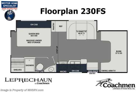2022 Coachmen Leprechaun 230FS W/ Swivel Seats, 3 Cameras, Running Boards Floorplan