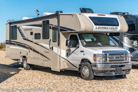 4-18-22  &lt;a href=&quot;http://www.mhsrv.com/coachmen-rv/&quot;&gt;&lt;img src=&quot;http://www.mhsrv.com/images/sold-coachmen.jpg&quot; width=&quot;383&quot; height=&quot;141&quot; border=&quot;0&quot;&gt;&lt;/a&gt;  MSRP $145,960. New 2022 Coachmen Leprechaun Model 319MB. This Luxury Class C RV measures approximately 32 feet 11 inches in length and is powered by V-8 7.3L engine and a Ford E-450 chassis. Motor Home Specialist includes the CRV Comfort Ride Premier Package option which features SumoSpring Front Shock Absorbers, SuperSpring Rear Self-Adjusting Helper Spring, Chassis Electronic Stability Control, Dynamic Balanced Driveshaft System and Heavy Duty Front and Rear Stabilizer Bars. This RV also features Coachmen’s Leprechaun Premier Package which includes certified &quot;Green&quot; construction, Azdel Onboard&#174; composite sidewall and cab-over construction, full aluminum-framed structures, molded front wrap, high gloss color infused HD exterior fiberglass, stainless steel wheel liners, solar panel connection port, LP quick connect, power patio awning w/ LED light strip, upgraded side-view mirrors, generator w/ auto change over, Roto-Cast rear warehouse storage compartment, deluxe chassis package, metal running boards, exterior shower, black tank rinsing system, in-dash backup monitor/camera, large living room TV, residential bed length w/ upgraded mattress, USB charging stations throughout, LED ceiling lights, upgraded cabinetry, one-piece thermo-foil countertops, single child tether at the forward-facing dinette, Winegard&#174; Air 360+ antenna, cab-over bunk ladder, recessed 3-burner range w/ Oven, cabover bunk ladder w/ child safety net, power roof vents with MaxxAir covers, porcelain toilet, day/night roller shades, roof A/C, and Travel Easy RV Roadside Assistance. Additional options include driver &amp; passenger swivel seats, windshield cover, cockpit folding table, electric fireplace, exterior camp kitchen, dual A/Cs, equalizer stabilizer jacks, molded fiberglass front cap w/ LED light strip &amp; window, exterior entertainment center w/ soundbar, Winegard Gateway-WiFi Booster &amp; 4G LTE, and the Premier Plus Package with side-view cameras, gas &amp; electric water heater, convection oven, heated holding tanks, and heated remote sideview mirrors. For more complete details on this unit and our entire inventory including brochures, window sticker, videos, photos, reviews &amp; testimonials as well as additional information about Motor Home Specialist and our manufacturers please visit us at MHSRV.com or call 800-335-6054. At Motor Home Specialist, we DO NOT charge any prep or orientation fees like you will find at other dealerships. All sale prices include a 200-point inspection, interior &amp; exterior wash, detail service and a fully automated high-pressure rain booth test and coach wash that is a standout service unlike that of any other in the industry. You will also receive a thorough coach orientation with an MHSRV technician, an RV Starter&#39;s kit, a night stay in our delivery park featuring landscaped and covered pads with full hook-ups and much more! Read Thousands upon Thousands of 5-Star Reviews at MHSRV.com and See What They Had to Say About Their Experience at Motor Home Specialist. WHY PAY MORE?... WHY SETTLE FOR LESS?