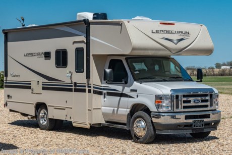 9-10 &lt;a href=&quot;http://www.mhsrv.com/coachmen-rv/&quot;&gt;&lt;img src=&quot;http://www.mhsrv.com/images/sold-coachmen.jpg&quot; width=&quot;383&quot; height=&quot;141&quot; border=&quot;0&quot;&gt;&lt;/a&gt;  MSRP $110,459. New 2022 Coachmen Leprechaun 220XG. This Class C RV measures approximately 24 feet 3 inches in length with a cabover loft, Ford chassis and the Adventure Package which includes certified &quot;Green&quot; construction, Azdel Onboard&#174; composite sidewall and cab-over construction, full aluminum-framed structures, molded front wrap, high gloss color infused HD exterior fiberglass, stainless steel wheel liners, solar panel connection port, LP quick connect, power patio awning w/ LED light strip, upgraded side-view mirrors, generator w/ auto change over, Roto-Cast rear warehouse storage compartment, deluxe chassis package, in-dash backup monitor/camera, large living room TV, residential bed length w/ upgraded mattress, USB charging stations throughout, LED ceiling lights, upgraded cabinetry, one-piece thermo-foil countertops, single child tether at the forward-facing dinette, Winegard&#174; Air 360+ antenna, cab-over bunk ladder, recessed 3-burner range, roof A/C and Travel Easy RV Roadside Assistance. Options include driver &amp; passenger swivel seats, child safety net, exterior windshield cover, running boards and the Adventure Plus Package which features sideview cameras, 6 Gallon gas &amp; electric water heater and a convection oven. For more complete details on this unit and our entire inventory including brochures, window sticker, videos, photos, reviews &amp; testimonials as well as additional information about Motor Home Specialist and our manufacturers please visit us at MHSRV.com or call 800-335-6054. At Motor Home Specialist, we DO NOT charge any prep or orientation fees like you will find at other dealerships. All sale prices include a 200-point inspection, interior &amp; exterior wash, detail service and a fully automated high-pressure rain booth test and coach wash that is a standout service unlike that of any other in the industry. You will also receive a thorough coach orientation with an MHSRV technician, an RV Starter&#39;s kit, a night stay in our delivery park featuring landscaped and covered pads with full hook-ups and much more! Read Thousands upon Thousands of 5-Star Reviews at MHSRV.com and See What They Had to Say About Their Experience at Motor Home Specialist. WHY PAY MORE?... WHY SETTLE FOR LESS?