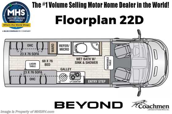 2023 Coachmen Beyond 22D AWD All-Wheel Drive (AWD) EcoBoost® RV W/Solar, Cozy Wrap &amp; Upgraded A/C Floorplan