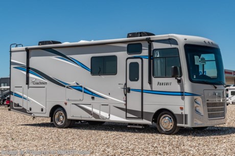 9/20/21  &lt;a href=&quot;http://www.mhsrv.com/coachmen-rv/&quot;&gt;&lt;img src=&quot;http://www.mhsrv.com/images/sold-coachmen.jpg&quot; width=&quot;383&quot; height=&quot;141&quot; border=&quot;0&quot;&gt;&lt;/a&gt;  MSRP $149,787. The All New 2021 Coachmen Pursuit 29SS. This new Class A motor home is approximately 30 feet 3 inches length with a full wall slide, new Ford chassis with 7.3L PFI V-8, 350HP, 468 ft. lbs. torque engine, a 6-speed TorqShift&#174; automatic transmission, an updated instrument cluster, automatic headlights and a tilt/telescoping steering wheel. This amazing motor home also features the optional power driver seat and diamond shield paint protection. Each Pursuit comes standard with self-closing drawer guides, hardwood cabinet doors, cockpit table, coach TV with DVD player, pantry, power bath vent, skylight, double coach battery, cruise control, back up monitor, power entrance step, power patio awning, hitch with 7-way plug, roof ladder and much more. For additional details on this unit and our entire inventory including brochures, window sticker, videos, photos, reviews &amp; testimonials as well as additional information about Motor Home Specialist and our manufacturers please visit us at MHSRV.com or call 800-335-6054. At Motor Home Specialist, we DO NOT charge any prep or orientation fees like you will find at other dealerships. All sale prices include a 200-point inspection, interior &amp; exterior wash, detail service and a fully automated high-pressure rain booth test and coach wash that is a standout service unlike that of any other in the industry. You will also receive a thorough coach orientation with an MHSRV technician, a night stay in our delivery park featuring landscaped and covered pads with full hook-ups and much more! Read Thousands upon Thousands of 5-Star Reviews at MHSRV.com and See What They Had to Say About Their Experience at Motor Home Specialist. WHY PAY MORE? WHY SETTLE FOR LESS?