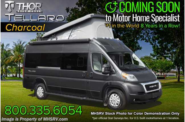 2023 Thor Motor Coach Tellaro 20A W/ New 9 Speed Tranmission, Lane Assist, SkyBunk Roof Top Sleeping, Power Pack &amp; Large Digital Display