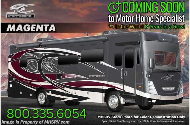 2022 Coachmen Sportscoach SRS 339DS W/Theater Seating, King Bed, W/D, Fiberglass Roof, Ext Kitchen, Power Loft &amp; More!