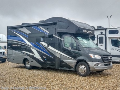 5-20-22  &lt;a href=&quot;http://www.mhsrv.com/thor-motor-coach/&quot;&gt;&lt;img src=&quot;http://www.mhsrv.com/images/sold-thor.jpg&quot; width=&quot;383&quot; height=&quot;141&quot; border=&quot;0&quot;&gt;&lt;/a&gt; MSRP $207,226. New 2022 Thor Motor Coach Tiburon Mercedes Diesel Sprinter Model 24FB. This Luxury RV measures approximately 25 feet 8 inches in length and rides on the premier Mercedes Benz Sprinter chassis equipped with an Active Braking Assist system, Attention Assist, Active Lane Assist, a Wet Wiper System and Distance Regulator Distronic Plus. You will also find a tank-less water heater, a generator and the ultra-high-line cabinetry from TMC that set this coach apart from the competition! Optional equipment includes the beautiful full body paint exterior, automatic leveling jacks,  diesel generator, and single child safety tether. The all new Tiburon Sprinter also features a fiberglass front cap with skylight, an armless power patio awning with integrated LED lighting, frameless windows, a multimedia dash radio with Bluetooth and navigation, heated &amp; remote exterior mirrors, back up system, swivel captain’s chairs, full extension metal ball-bearing drawer guides, Rapid Camp+, holding tanks with heat pads and much more. For more complete details on this unit and our entire inventory including brochures, window sticker, videos, photos, reviews &amp; testimonials as well as additional information about Motor Home Specialist and our manufacturers please visit us at MHSRV.com or call 800-335-6054. At Motor Home Specialist, we DO NOT charge any prep or orientation fees like you will find at other dealerships. All sale prices include a 200-point inspection, interior &amp; exterior wash, detail service and a fully automated high-pressure rain booth test and coach wash that is a standout service unlike that of any other in the industry. You will also receive a thorough coach orientation with an MHSRV technician, an RV Starter&#39;s kit, a night stay in our delivery park featuring landscaped and covered pads with full hook-ups and much more! Read Thousands upon Thousands of 5-Star Reviews at MHSRV.com and See What They Had to Say About Their Experience at Motor Home Specialist. WHY PAY MORE? WHY SETTLE FOR LESS?
