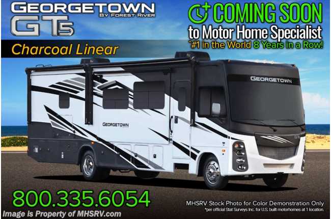 2022 Forest River Georgetown GT5 34M5 W/Theater Seating, Upgraded Gen, Stack W/D, King Size Bed