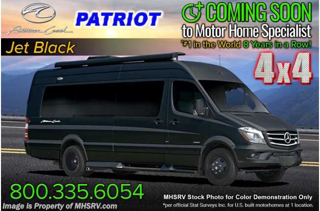 2023 American Coach Patriot MD2 4x4 Sprinter W/ Legacy Edition Package, Lithium Eco-Freedom Pkg, Air Ride, Black Rims