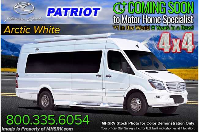 2023 American Coach Patriot MD4 4x4 Sprinter Diesel RV W/4 Cameras, Low Profile Spoiler, Seat Heat &amp; Massage