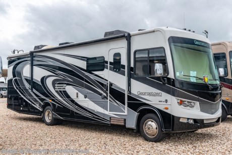 8/9/21 PICKED UP ***Consignment*** Used Forest River RV for sale – 2018 Forest River Georgetown 31R-5 is approximately 34 feet 11 inches in length with 2 slides, only 4,177 miles and features aluminum wheels, automatic leveling system, ducted A/C, Onan generator, Ford engine, Ford chassis, tilt steering wheel, cruise control, electric/gas water heater, power patio awning, pass-thru storage with side swing doors, LED running lights, black tank rinsing system, water filtration system, exterior shower, exterior entertainment, clear paint mask, inverter, booth converts to sleeper, dual pane windows, solar/black out shades, solid surface kitchen counters with sink covers, convection microwave, 3 burner range with oven, glass shower door with seat, power cab over bunk, king bed, 3 flat screen TVs and much more. For additional information and photos please visit Motor Home Specialist at www.MHSRV.com or call 800-335-6054.