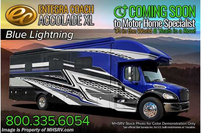 2023 Entegra Coach Accolade XL 37K Luxury Bath &amp; 1/2 Super C W/ 360HP, E-Z™ Drive, Aqua-Hot®, Combo W/D &amp; More!