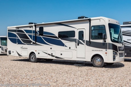 12/58 &lt;a href=&quot;http://www.mhsrv.com/coachmen-rv/&quot;&gt;&lt;img src=&quot;http://www.mhsrv.com/images/sold-coachmen.jpg&quot; width=&quot;383&quot; height=&quot;141&quot; border=&quot;0&quot;&gt;&lt;/a&gt; MSRP $225,429. New 2023 Coachmen Mirada Model 35ES Bath &amp; &#189; Bunk Model RV. This beautiful class A motor home measures approximately 36 feet 10 inches in length and boast several new innovations including Coachmen’s new B-O-W living system that easily converts from Bunks to Office to Wardrobe! The Mirada is also beautifully appointed featuring hardwood cabinet doors, solid surface kitchen countertop, tile backsplash and large stainless steel farm house sink. New for 2022 are stylish new front and rear cap designs, upgraded exterior speakers, 100W solar panel, exterior entertainment center, 2 air conditioners, plush new captain’s chairs, and a power drop down loft making every Mirada floor plan family friendly. This beautiful new class A motor home also features the new Ford&#174; 7.3L PFI V-8 engine with 350HP, 468 ft. lbs. torque, a 6-speed TorqShift&#174; automatic transmission, an updated instrument cluster, automatic headlights and a tilt and telescoping steering wheel. Options include the power theatre seating, stackable washer and dryer and the unique Oyster Glass with partial paint exterior. A few standard features and construction highlights that help set the Mirada apart include 1-piece fiberglass roof, Azdel™ Nobel Select sidewalls, solar privacy shades throughout, power windshield shade, flush mounted 3 burner range with oven, glass door shower, generator, 50 Amp service, (2) roof A/C units, rear vision monitor w/ sideview cameras, electric awning, solid surface galley counter tops, electric awning, automatic transfer switch for easy set-up, pass-thru storage, automatic leveling jacks and much more. For additional details on this unit and our entire inventory including brochures, window sticker, videos, photos, reviews &amp; testimonials as well as additional information about Motor Home Specialist and our manufacturers please visit us at MHSRV.com or call 800-335-6054. At Motor Home Specialist, we DO NOT charge any prep or orientation fees like you will find at other dealerships. All sale prices include a 200-point inspection, interior &amp; exterior wash, detail service and a fully automated high-pressure rain booth test and coach wash that is a standout service unlike that of any other in the industry. You will also receive a thorough coach orientation with an MHSRV technician, a night stay in our delivery park featuring landscaped and covered pads with full hook-ups and much more! Read Thousands upon Thousands of 5-Star Reviews at MHSRV.com and See What They Had to Say About Their Experience at Motor Home Specialist. WHY PAY MORE? WHY SETTLE FOR LESS?