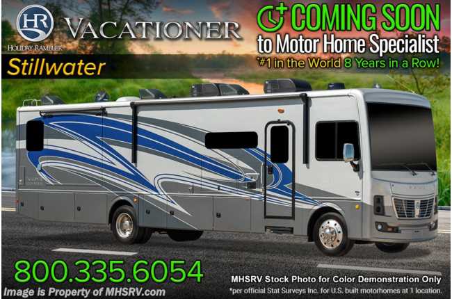 2022 Holiday Rambler Vacationer 36F 2 Full Bath Bunk Model W/Theater Seating, Steering Stabilizer, W/D, Satellite, Collision Mitigation