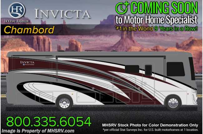 2023 Holiday Rambler Invicta 34MB W/ Theater Seats, King Bed, W/D, Satellite, Sumo Springs, Steering Stabilizer