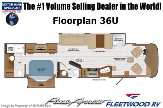 2023 Fleetwood Pace Arrow 36U Bath &amp; 1/2 Diesel Pusher W/ Power Motion Lounge, Power Pass. Seat, Tech Pkg., King Satellite Floorplan