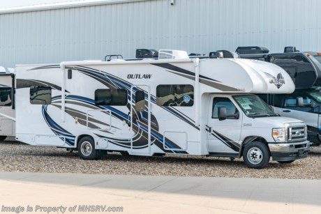 4-11 &lt;a href=&quot;http://www.mhsrv.com/thor-motor-coach/&quot;&gt;&lt;img src=&quot;http://www.mhsrv.com/images/sold-thor.jpg&quot; width=&quot;383&quot; height=&quot;141&quot; border=&quot;0&quot;&gt;&lt;/a&gt; MSRP $170,746. New 2022 Thor Motor Coach Outlaw Toy Hauler model 29J measures 31 feet 1 inch in length with the new Ford chassis with a 7.3L V8 engine, 350HP and 468lb-ft of torque, slide-out, ramp door, swivel driver &amp; passenger chairs, dual sofas and a cab over loft. Options include the 100 watt solar charging system with power controller and the child safety net. The Outlaw toy hauler RV has an incredible list of standard features such as a tankless water heater, Winegard ConnecT WiFi, holding tanks with heat pads, attic fan, bug screen curtain in the garage, lighted battery disconnect switch, large kitchen sink, recessed cooktop with glass cover, fully automatic leveling jacks, large swivel TV with DVD player in the cab over bunk area, power patio awning, exterior shower, heated exterior mirrors, 3 camera monitoring system, valve stem extenders, convection microwave, flat panel TV in the garage, Onan generator and much more. For additional details on this unit and our entire inventory including brochures, window sticker, videos, photos, reviews &amp; testimonials as well as additional information about Motor Home Specialist and our manufacturers please visit us at MHSRV.com or call 800-335-6054. At Motor Home Specialist, we DO NOT charge any prep or orientation fees like you will find at other dealerships. All sale prices include a 200-point inspection, interior &amp; exterior wash, detail service and a fully automated high-pressure rain booth test and coach wash that is a standout service unlike that of any other in the industry. You will also receive a thorough coach orientation with an MHSRV technician, a night stay in our delivery park featuring landscaped and covered pads with full hook-ups and much more! Read Thousands upon Thousands of 5-Star Reviews at MHSRV.com and See What They Had to Say About Their Experience at Motor Home Specialist. WHY PAY MORE? WHY SETTLE FOR LESS?