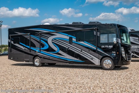 6-1-23 &lt;a href=&quot;http://www.mhsrv.com/thor-motor-coach/&quot;&gt;&lt;img src=&quot;http://www.mhsrv.com/images/sold-thor.jpg&quot; width=&quot;383&quot; height=&quot;141&quot; border=&quot;0&quot;&gt;&lt;/a&gt;  MSRP $305,385. New 2023 Thor Motor Coach Outlaw Toy Hauler model 38KB is approximately 39 feet 9 inches in length with 2 slide-out rooms, high polished aluminum wheels, residential refrigerator, electric rear patio awning, bug screen curtain in the garage, roller shades on the driver &amp; passenger windows, as well as drop down ramp door with spring assist &amp; railing for patio use. This beautiful new motorhome also features the new Ford chassis with 7.3L PFI V-8, a 6-speed TorqShift&#174; automatic transmission, an updated instrument cluster, automatic headlights and a tilt/telescoping steering wheel. Options include the beautiful full body exterior, leatherette jackknife sofas in garage and frameless dual pane windows. The Outlaw toy hauler RV has an incredible list of standard features including beautiful wood &amp; interior decor packages, LED TVs, (3) A/C units, power patio awing with integrated LED lighting, dual side entrance doors, 1-piece windshield, a 5500 Onan generator, 3 camera monitoring system, automatic leveling system, Soft Touch leather furniture and day/night shades. For additional details on this unit and our entire inventory including brochures, window sticker, videos, photos, reviews &amp; testimonials as well as additional information about Motor Home Specialist and our manufacturers please visit us at MHSRV.com or call 800-335-6054. At Motor Home Specialist, we DO NOT charge any prep or orientation fees like you will find at other dealerships. All sale prices include a 200-point inspection, interior &amp; exterior wash, detail service and a fully automated high-pressure rain booth test and coach wash that is a standout service unlike that of any other in the industry. You will also receive a thorough coach orientation with an MHSRV technician, a night stay in our delivery park featuring landscaped and covered pads with full hook-ups and much more! Read Thousands upon Thousands of 5-Star Reviews at MHSRV.com and See What They Had to Say About Their Experience at Motor Home Specialist. WHY PAY MORE? WHY SETTLE FOR LESS?