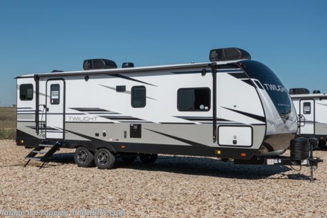 5-26-22 &lt;a href=&quot;http://www.mhsrv.com/travel-trailers/&quot;&gt;&lt;img src=&quot;http://www.mhsrv.com/images/sold-traveltrailer.jpg&quot; width=&quot;383&quot; height=&quot;141&quot; border=&quot;0&quot;&gt;&lt;/a&gt;  The 2022 Twilight Luxury Travel Trailer by Thor Industry&#39;s Cruiser RV Division. Model TWS 2620 is approximately 30 feet 10 inches in length featuring a large living area, large windows for tons of natural light and upgraded amenities inside &amp; out! This amazing RV hosts the Signature Package which features a King Size Serta Comfort Mattress, Dual Nightstands w/ 110v Power, Black-Out Roller Shades, Goodyear Tires w/ Aluminum Rims, Dexter Axles, Power Tongue Jack, 15K BTU High-Performance AC, Whole-Home Dual Ducted AC System, Insulated Holding Tanks w/ Forced Heat Protection, Triple Seal Slide System Technology, Rain-A-Way Radius Roof Construction, Solid Surface Kitchen Countertops, Stainless Steel Fridge, Gourmet Recessed Oven, High Output Range Hood,  Residential High-Rise Faucet w/ Pull-out Sprayer, Dream Dinette Tech System, Residential Tri-Fold Sofa, Porcelain Toilet, Large LED TV and a Bluetooth Stereo System. This Twilight also features the optional power stabilizer jacks, 2nd 13.5K BTU A/C, theater seats IPO tri-fold sofa, and 50 amp service. MSRP $51,988. For additional details on this unit and our entire inventory including brochures, window sticker, videos, photos, reviews &amp; testimonials as well as additional information about Motor Home Specialist and our manufacturers please visit us at MHSRV.com or call 800-335-6054. At Motor Home Specialist, we DO NOT charge any prep or orientation fees like you will find at other dealerships. All sale prices include a 200-point inspection, interior &amp; exterior wash, detail service and a fully automated high-pressure rain booth test and coach wash that is a standout service unlike that of any other in the industry. You will also receive a thorough coach orientation with an MHSRV technician, a night stay in our delivery park featuring landscaped and covered pads with full hook-ups and much more! Read Thousands upon Thousands of 5-Star Reviews at MHSRV.com and See What They Had to Say About Their Experience at Motor Home Specialist. WHY PAY MORE? WHY SETTLE FOR LESS?
