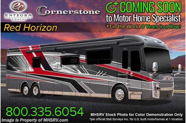 2023 Entegra Coach Cornerstone 45D Bath &amp; 1/2 W/ Theater Seating, Lithium Battery, Booth Dinette &amp; More