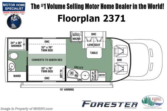 2022 Forest River Forester TS 2371A All-Wheel Drive (AWD) EcoBoost®  W/ Power Awning, 3 Camera System, Solar, Arctic Pkg. &amp; More! Floorplan