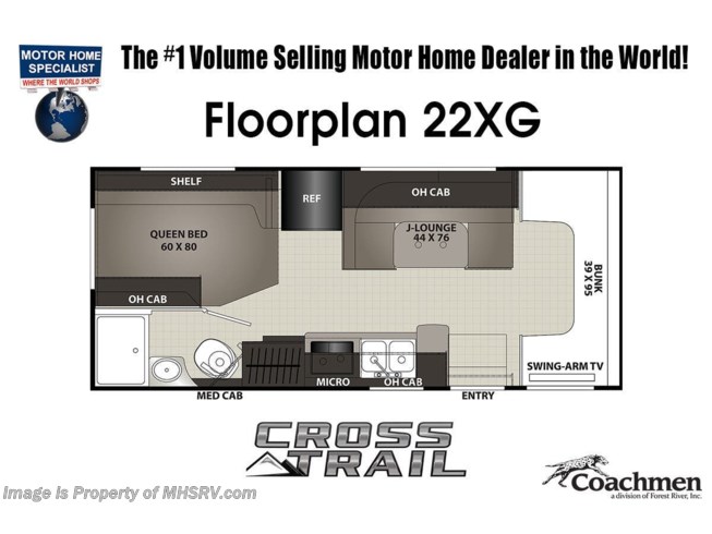 Floorplan of 2022 Coachmen Cross Trail XL 22XG
