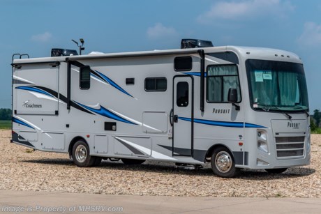 2/1/22  &lt;a href=&quot;http://www.mhsrv.com/coachmen-rv/&quot;&gt;&lt;img src=&quot;http://www.mhsrv.com/images/sold-coachmen.jpg&quot; width=&quot;383&quot; height=&quot;141&quot; border=&quot;0&quot;&gt;&lt;/a&gt;  MSRP $164,535. The All New 2022 Coachmen Pursuit 31TS. This new Class A motor home is approximately 33 feet in length with a 2 slides, king size bed, theater seating, new Ford chassis with 7.3L PFI V-8, 350HP, 468 ft. lbs. torque engine, a 6-speed TorqShift&#174; automatic transmission, an updated instrument cluster, automatic headlights and a tilt/telescoping steering wheel. Each Pursuit comes standard with self-closing drawer guides, hardwood cabinet doors, cockpit table, coach TV with DVD player, pantry, power bath vent, skylight, double coach battery, cruise control, back up monitor, power entrance step, power patio awning, hitch with 7-way plug, roof ladder and much more. For additional details on this unit and our entire inventory including brochures, window sticker, videos, photos, reviews &amp; testimonials as well as additional information about Motor Home Specialist and our manufacturers please visit us at MHSRV.com or call 800-335-6054. At Motor Home Specialist, we DO NOT charge any prep or orientation fees like you will find at other dealerships. All sale prices include a 200-point inspection, interior &amp; exterior wash, detail service and a fully automated high-pressure rain booth test and coach wash that is a standout service unlike that of any other in the industry. You will also receive a thorough coach orientation with an MHSRV technician, a night stay in our delivery park featuring landscaped and covered pads with full hook-ups and much more! Read Thousands upon Thousands of 5-Star Reviews at MHSRV.com and See What They Had to Say About Their Experience at Motor Home Specialist. WHY PAY MORE? WHY SETTLE FOR LESS?
