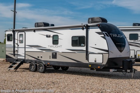 5-26-22 &lt;a href=&quot;http://www.mhsrv.com/travel-trailers/&quot;&gt;&lt;img src=&quot;http://www.mhsrv.com/images/sold-traveltrailer.jpg&quot; width=&quot;383&quot; height=&quot;141&quot; border=&quot;0&quot;&gt;&lt;/a&gt;  The 2022 Twilight Luxury Travel Trailer by Thor Industry&#39;s Cruiser RV Division. Model TWS 2620 is approximately 30 feet 10 inches in length featuring a large living area, large windows for tons of natural light and upgraded amenities inside &amp; out! This amazing RV hosts the Signature Package which features a King Size Serta Comfort Mattress, Dual Nightstands w/ 110v Power, Black-Out Roller Shades, Goodyear Tires w/ Aluminum Rims, Dexter Axles, Power Tongue Jack, 15K BTU High-Performance AC, Whole-Home Dual Ducted AC System, Insulated Holding Tanks w/ Forced Heat Protection, Triple Seal Slide System Technology, Rain-A-Way Radius Roof Construction, Solid Surface Kitchen Countertops, Stainless Steel Fridge, Gourmet Recessed Oven, High Output Range Hood,  Residential High-Rise Faucet w/ Pull-out Sprayer, Dream Dinette Tech System, Residential Tri-Fold Sofa, Porcelain Toilet, Large LED TV and a Bluetooth Stereo System. This Twilight also features the optional power stabilizer jacks, 2nd 13.5K BTU A/C, theater seats IPO tri-fold sofa, and 50 amp service. MSRP $49,541. For additional details on this unit and our entire inventory including brochures, window sticker, videos, photos, reviews &amp; testimonials as well as additional information about Motor Home Specialist and our manufacturers please visit us at MHSRV.com or call 800-335-6054. At Motor Home Specialist, we DO NOT charge any prep or orientation fees like you will find at other dealerships. All sale prices include a 200-point inspection, interior &amp; exterior wash, detail service and a fully automated high-pressure rain booth test and coach wash that is a standout service unlike that of any other in the industry. You will also receive a thorough coach orientation with an MHSRV technician, a night stay in our delivery park featuring landscaped and covered pads with full hook-ups and much more! Read Thousands upon Thousands of 5-Star Reviews at MHSRV.com and See What They Had to Say About Their Experience at Motor Home Specialist. WHY PAY MORE? WHY SETTLE FOR LESS?