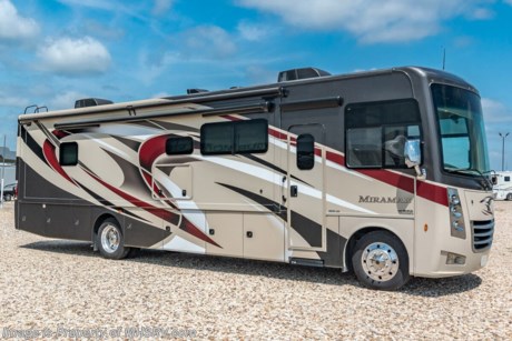 9/20/21  &lt;a href=&quot;http://www.mhsrv.com/thor-motor-coach/&quot;&gt;&lt;img src=&quot;http://www.mhsrv.com/images/sold-thor.jpg&quot; width=&quot;383&quot; height=&quot;141&quot; border=&quot;0&quot;&gt;&lt;/a&gt;  Used Thor Motor Coach for sale – 2020 Thor Miramar 35.2 is approximately 37 feet in length with 2 slides, 5,361 miles and features aluminum wheels, automatic leveling, 2 ducted A/Cs, Cummins generator, Ford engine, Ford chassis, tilt steering wheel, power visor, cruise control, power patio awning, power door awning, pass-thru storage, black tank rinsing system, water filtration system, exterior shower, exterior entertainment, inverter, booth converts to sleeper, 7 foot ceiling, hardwood cabinets, solid surface kitchen counters with sink covers, convection microwave, residential refrigerator with ice maker, 2 burner range, glass shower door, power cab over bunk, theater seats, 3 flat screen TVs and much more. For additional information and photos, please visit Motor Home Specialist at www.MHSRV.com or call 800-335-6054. 