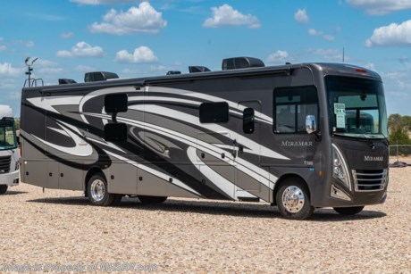 9-15-2023 &lt;a href=&quot;http://www.mhsrv.com/thor-motor-coach/&quot;&gt;&lt;img src=&quot;http://www.mhsrv.com/images/sold-thor.jpg&quot; width=&quot;383&quot; height=&quot;141&quot; border=&quot;0&quot;&gt;&lt;/a&gt;MSRP $284,191. The New 2023 Thor Motor Coach Miramar 37.1 2 Full Bath Bunk Model class A gas motor home measures approximately 38 feet 11 inches in length featuring 3 slides, king size Tilt-A-View bed, high polished aluminum wheels and automatic leveling system with touch pad controls. New features for the Miramar include new graphics, exterior graphics, general d&#233;cor updates, home theater seats now have a fully recline mechanism, 100-watt solar charging system with power controller, black finished interior panels on the baggage doors, more under cover lighting on the Carefree awning and much more. This amazing RV also features the updated Ford chassis, 7.3L V8 engine, updated instrument cluster, automatic headlights, steering wheel with tilt/telescoping steering column and hill start assist. This beautiful RV features the optional electric fireplace w/ remote control and frameless dual pane windows. The Thor Motor Coach Miramar also features one of the most impressive lists of standard equipment in the RV industry including a power patio awning with LED lights, Firefly Multiplex Wiring Control System, 84” interior heights, raised panel cabinet doors, convection microwave, frameless windows, slide-out room awning toppers, heated/remote exterior mirrors with integrated side view cameras, side hinged baggage doors, heated and enclosed holding tanks, residential refrigerator, Onan generator, water heater, pass-thru storage, roof ladder, one-piece windshield, bedroom TV, 50 amp service, emergency start switch, electric entrance steps, power privacy shade, soft touch vinyl ceilings, glass door shower and much more. For additional details on this unit and our entire inventory including brochures, window sticker, videos, photos, reviews &amp; testimonials as well as additional information about Motor Home Specialist and our manufacturers please visit us at MHSRV.com or call 800-335-6054. At Motor Home Specialist, we DO NOT charge any prep or orientation fees like you will find at other dealerships. All sale prices include a 200-point inspection, interior &amp; exterior wash, detail service and a fully automated high-pressure rain booth test and coach wash that is a standout service unlike that of any other in the industry. You will also receive a thorough coach orientation with an MHSRV technician, a night stay in our delivery park featuring landscaped and covered pads with full hook-ups and much more! Read Thousands upon Thousands of 5-Star Reviews at MHSRV.com and See What They Had to Say About Their Experience at Motor Home Specialist. WHY PAY MORE? WHY SETTLE FOR LESS?