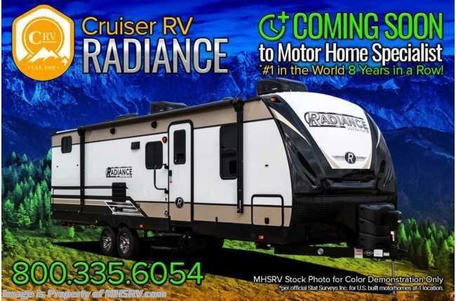 2022 Cruiser RV Radiance 27DD Bunk Model W/ 2 A/Cs, Sliding King Bed, Pwr Stabilizers, LED TV