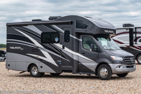 5-5-22  &lt;a href=&quot;http://www.mhsrv.com/thor-motor-coach/&quot;&gt;&lt;img src=&quot;http://www.mhsrv.com/images/sold-thor.jpg&quot; width=&quot;383&quot; height=&quot;141&quot; border=&quot;0&quot;&gt;&lt;/a&gt;  MSRP $198,886. New 2022 Thor Motor Coach Tiburon SV 24TT Mercedes Diesel Sprinter. This Luxury RV measures approximately 24 feet 9 inches in length with a tank-less water heater, a generator and the ultra-high-line cabinetry from TMC that set this coach apart from the competition! Optional equipment includes the beautiful full-body paint exterior, single child safety tether, Onan diesel generator &amp; auto leveling jacks w/ touch pad controls. The Tiburon Sprinter also features a fiberglass front cap with skylight, an armless power patio awning with integrated LED lighting, frameless windows, remote exterior mirrors, back up system, swivel captain’s chairs, full extension metal ball-bearing drawer guides, Rapid Camp+, holding tanks with heat pads and much more. For more complete details on this unit and our entire inventory including brochures, window sticker, videos, photos, reviews &amp; testimonials as well as additional information about Motor Home Specialist and our manufacturers please visit us at MHSRV.com or call 800-335-6054. At Motor Home Specialist, we DO NOT charge any prep or orientation fees like you will find at other dealerships. All sale prices include a 200-point inspection, interior &amp; exterior wash, detail service and a fully automated high-pressure rain booth test and coach wash that is a standout service unlike that of any other in the industry. You will also receive a thorough coach orientation with an MHSRV technician, an RV Starter&#39;s kit, a night stay in our delivery park featuring landscaped and covered pads with full hook-ups and much more! Read Thousands upon Thousands of 5-Star Reviews at MHSRV.com and See What They Had to Say About Their Experience at Motor Home Specialist. WHY PAY MORE? WHY SETTLE FOR LESS?
