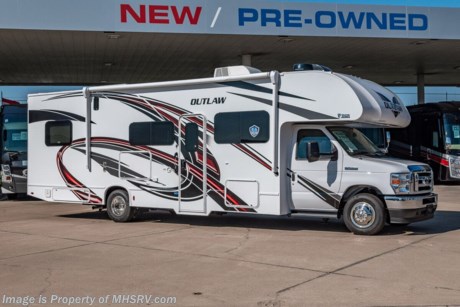 3/13/23 &lt;a href=&quot;http://www.mhsrv.com/thor-motor-coach/&quot;&gt;&lt;img src=&quot;http://www.mhsrv.com/images/sold-thor.jpg&quot; width=&quot;383&quot; height=&quot;141&quot; border=&quot;0&quot;&gt;&lt;/a&gt;  MSRP $178,628. New 2023 Thor Motor Coach Outlaw Toy Hauler model 29J measures 31 feet 1 inch in length with the new Ford chassis with a 7.3L V8 engine, slide-out, ramp door, swivel driver &amp; passenger chairs, dual sofas and a cab over loft. Options include the 100 watt solar charging system with power controller and the child safety net. The Outlaw toy hauler RV has an incredible list of standard features such as a tankless water heater, Winegard ConnecT WiFi, holding tanks with heat pads, attic fan, bug screen curtain in the garage, lighted battery disconnect switch, large kitchen sink, recessed cooktop with glass cover, fully automatic leveling jacks, large swivel TV with DVD player in the cab over bunk area, power patio awning, exterior shower, heated exterior mirrors, 3 camera monitoring system, valve stem extenders, convection microwave, flat panel TV in the garage, Onan generator and much more. For additional details on this unit and our entire inventory including brochures, window sticker, videos, photos, reviews &amp; testimonials as well as additional information about Motor Home Specialist and our manufacturers please visit us at MHSRV.com or call 800-335-6054. At Motor Home Specialist, we DO NOT charge any prep or orientation fees like you will find at other dealerships. All sale prices include a 200-point inspection, interior &amp; exterior wash, detail service and a fully automated high-pressure rain booth test and coach wash that is a standout service unlike that of any other in the industry. You will also receive a thorough coach orientation with an MHSRV technician, a night stay in our delivery park featuring landscaped and covered pads with full hook-ups and much more! Read Thousands upon Thousands of 5-Star Reviews at MHSRV.com and See What They Had to Say About Their Experience at Motor Home Specialist. WHY PAY MORE? WHY SETTLE FOR LESS?