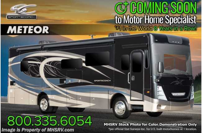 2022 Sportscoach Sportscoach SRS 339DS W/ Theater Seats, W/D, In-Motion Satellite, Ext Kitchen, Power OH Loft &amp; More!