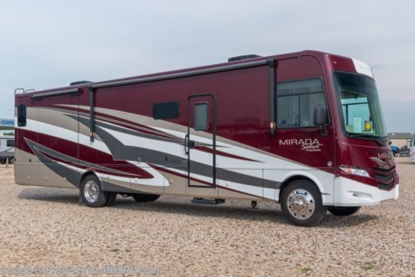 10/8/21  &lt;a href=&quot;http://www.mhsrv.com/coachmen-rv/&quot;&gt;&lt;img src=&quot;http://www.mhsrv.com/images/sold-coachmen.jpg&quot; width=&quot;383&quot; height=&quot;141&quot; border=&quot;0&quot;&gt;&lt;/a&gt;  ***Consignment*** Used Coachman Mirada Select RV for sale – 2020 Mirada Select 37TB Bath &amp; &#189; Model with 3 slides is approximately 37 feet and 4 inches in length with 3,694 miles and features aluminum wheels, electronic leveling system, 2 ducted A/Cs, 2 heat pumps, Onan generator, Ford engine, Ford chassis, tilt steering wheel, cruise control, electric and gas water heater, power patio awning, pass-thru storage with side swing doors, LED running lights, black tank rinsing system, water filtration system, 50 AMP, exterior shower, exterior entertainment, clear paint mask, inverter, booth converts to sleeper, fireplace, solar and black out shades, solid surface kitchen counters with sink covers, 3 burner range, convection microwave, residential refrigerator with ice maker, glass shower door, theater seats, king bed, 3 flat screen TVs and much more. For additional information and photos, please visit Motor Home Specialist at www.MHSRV.com or call 800-335-6054. 
