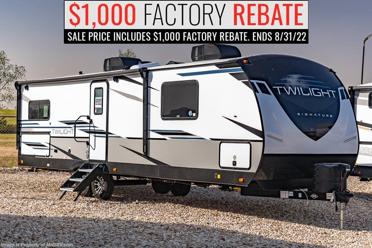 2022 Twilight RV TWS 3100 W/ Theater Seating, 50AMP, 2A/Cs, Black Out Shades, King Bed, Upgraded Appliance Pkg &amp; More