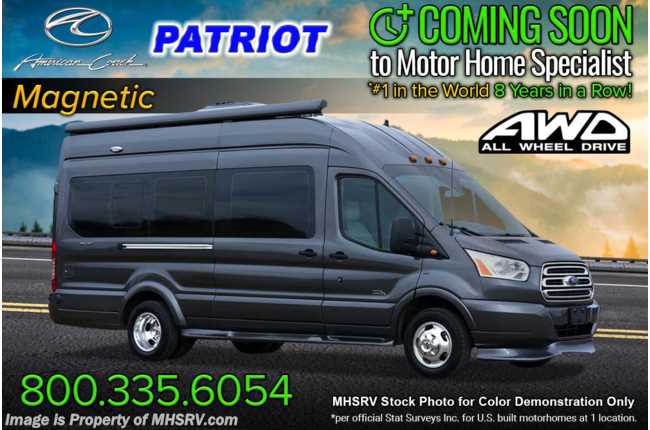 2023 American Coach Patriot MD2 Luxury All-Wheel Drive (AWD) EcoBoost® Transit W/ Power Sliding Door, Remote Start, Keyless Entry &amp; More