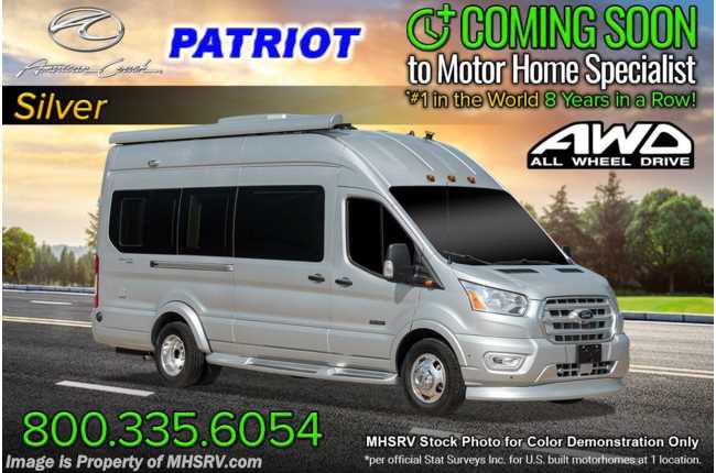 2023 American Coach Patriot MD2 Luxury All-Wheel Drive (AWD) EcoBoost® Transit W/ Keyless Entry, Satin Wood, FBP &amp; More