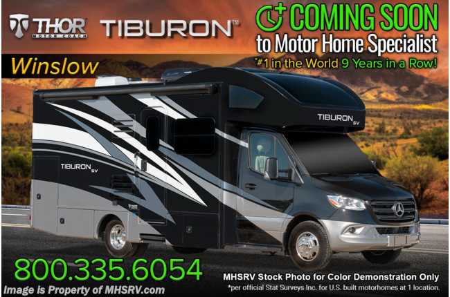 2023 Thor Motor Coach Tiburon 24RW Sprinter Diesel W/ Auto Leveling, Diesel Gen, Theater Seating &amp; More