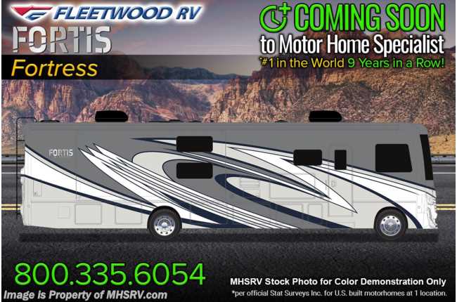 2023 Fleetwood Fortis 34MB W/ Theater Seating Sofa, W/D, King Satellite, Dual Glaze Windows, Power Driver Seat &amp; More