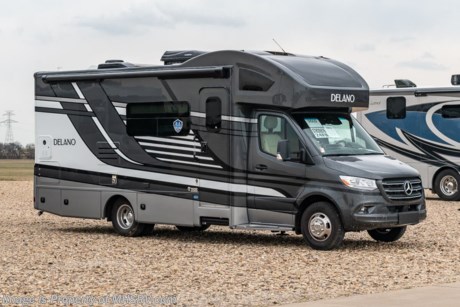 5-5-22  &lt;a href=&quot;http://www.mhsrv.com/thor-motor-coach/&quot;&gt;&lt;img src=&quot;http://www.mhsrv.com/images/sold-thor.jpg&quot; width=&quot;383&quot; height=&quot;141&quot; border=&quot;0&quot;&gt;&lt;/a&gt;  MSRP $204,226. New 2022 Thor Motor Coach Delano Mercedes Diesel Sprinter Model 24FB. This Luxury RV measures approximately 25 feet 8 inches in length and rides on the premier Mercedes Benz Sprinter chassis equipped with an Active Braking Assist system, Attention Assist, Active Lane Assist, a Wet Wiper System and Distance Regulator Distronic Plus. You will also find a tank-less water heater, an Onan generator and the ultra-high-line cabinetry from TMC that set this coach apart from the competition! Optional equipment includes the beautiful full-body paint exterior, auto leveling jacks, diesel generator and single child safety tether. The all new Delano Sprinter also features a 5,000 lb. hitch, fiberglass front cap with skylight, an armless power patio awning with integrated LED lighting, frameless windows, a multimedia dash radio with Bluetooth and navigation, remote exterior mirrors, back up system, swivel captain’s chairs, full extension metal ball-bearing drawer guides, Rapid Camp+, holding tanks with heat pads and much more. For more complete details on this unit and our entire inventory including brochures, window sticker, videos, photos, reviews &amp; testimonials as well as additional information about Motor Home Specialist and our manufacturers please visit us at MHSRV.com or call 800-335-6054. At Motor Home Specialist, we DO NOT charge any prep or orientation fees like you will find at other dealerships. All sale prices include a 200-point inspection, interior &amp; exterior wash, detail service and a fully automated high-pressure rain booth test and coach wash that is a standout service unlike that of any other in the industry. You will also receive a thorough coach orientation with an MHSRV technician, an RV Starter&#39;s kit, a night stay in our delivery park featuring landscaped and covered pads with full hook-ups and much more! Read Thousands upon Thousands of 5-Star Reviews at MHSRV.com and See What They Had to Say About Their Experience at Motor Home Specialist. WHY PAY MORE? WHY SETTLE FOR LESS?
